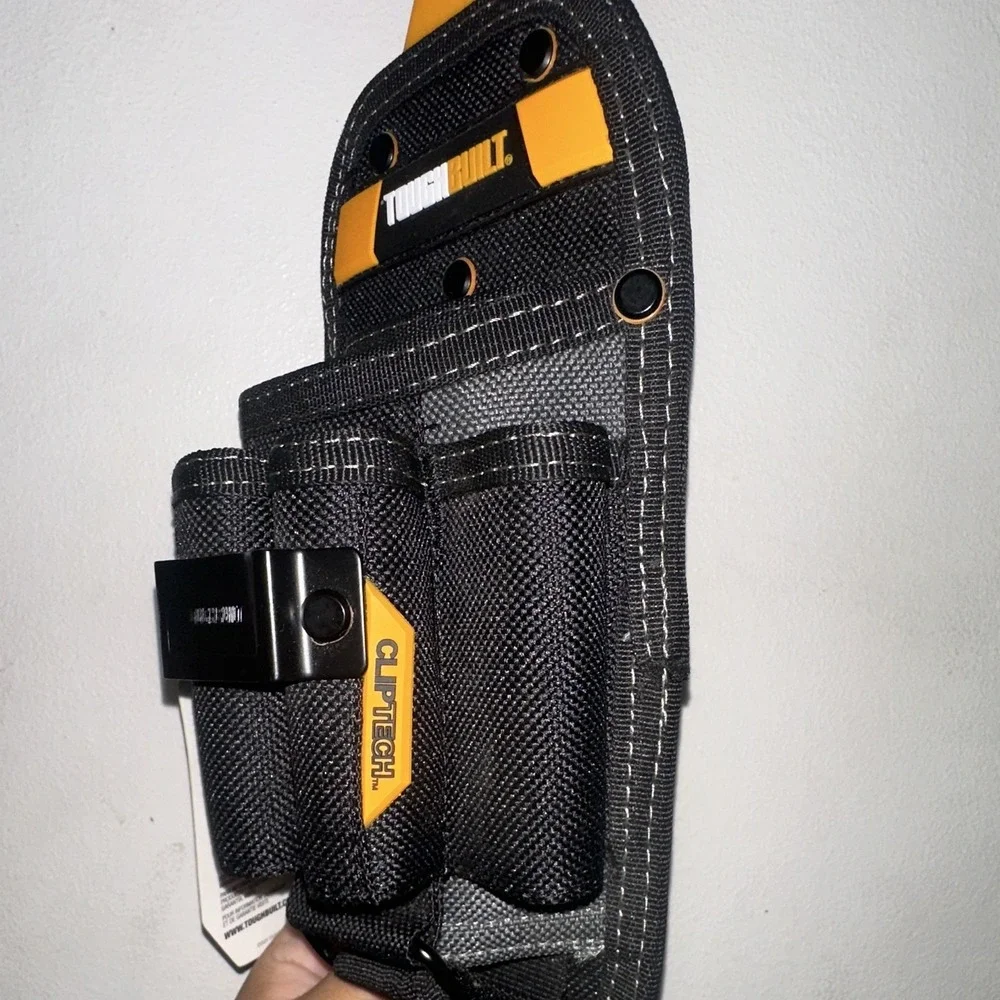 TOUGHBUILT ClipTech Clip-On Tool Pouch Belt Holster Technician Black/Yellow NWT